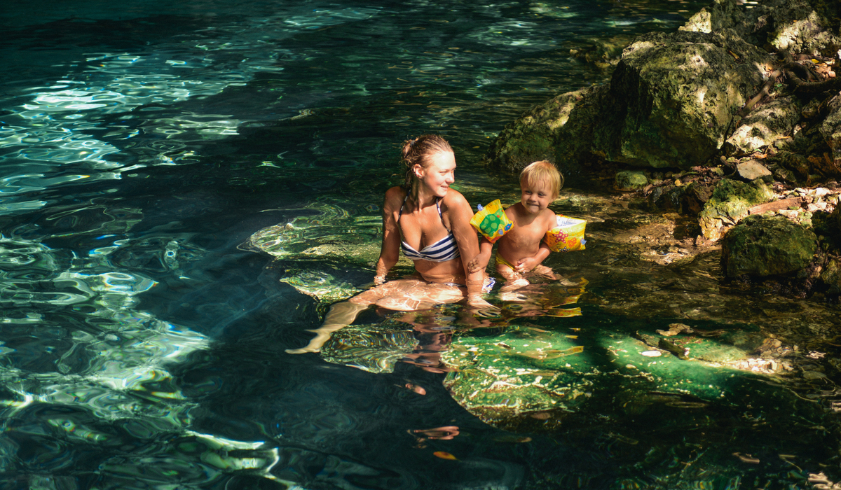 cenote bebe enfant yucatan